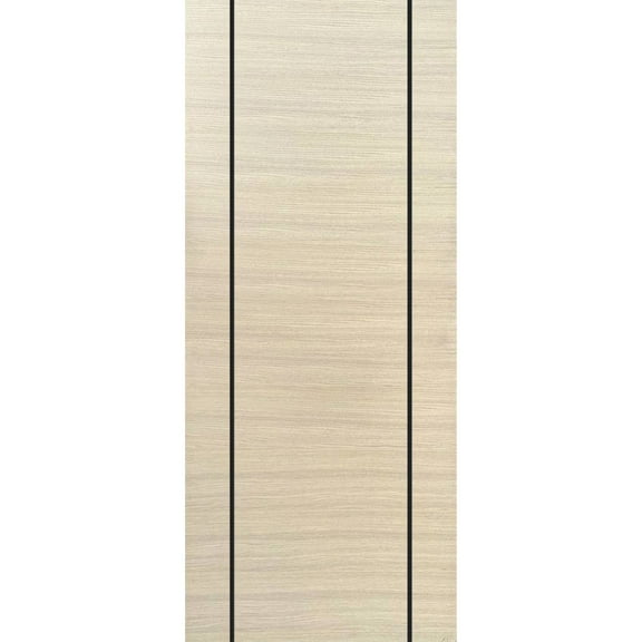 Slab Barn Door Panel 18 x 80 inches | Planum 0017 Natural Veneer with Frosted Glass | Sturdy Finished Interior Doors | Pocket Closet Sliding