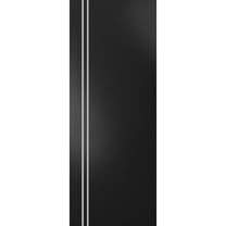 Slab Barn Door Panel 18 x 80 inches | Planum 0310 Matte Black with Frosted Glass | Sturdy Finished Interior Doors | Pocket Closet Sliding