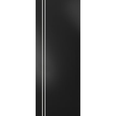 Slab Barn Door Panel 18 x 80 inches | Planum 0310 Matte Black with Frosted Glass | Sturdy Finished Interior Doors | Pocket Closet Sliding
