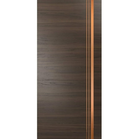 Slab Barn Door Panel 18 x 80 inches | Planum 1010 Chocolate Ash with Frosted Glass | Sturdy Finished Interior Doors | Pocket Closet Sliding