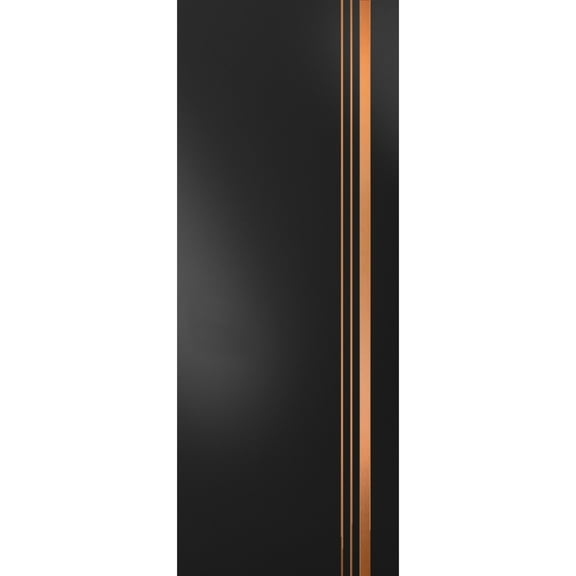 Slab Barn Door Panel 18 x 80 inches | Planum 1010 Matte Black with Frosted Glass | Sturdy Finished Interior Doors | Pocket Closet Sliding