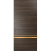 Slab Barn Door Panel 18 x 80 inches | Planum 2010 Chocolate Ash with Frosted Glass | Sturdy Finished Interior Doors | Pocket Closet Sliding