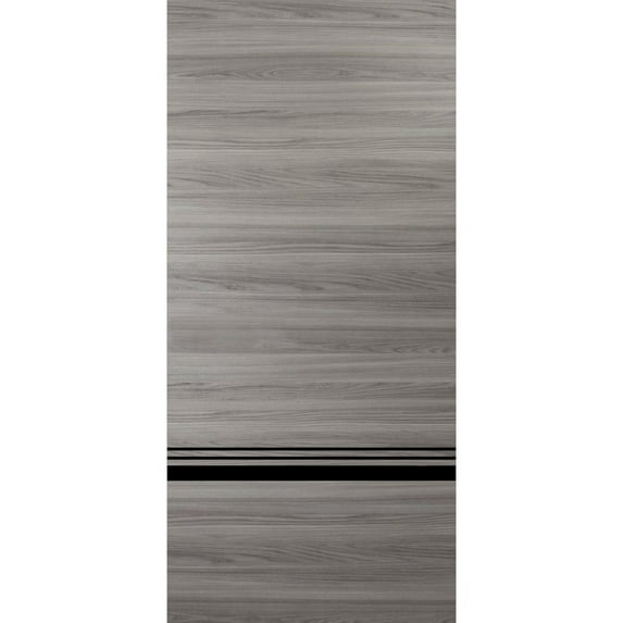 Slab Barn Door Panel 18 x 84 inches | Planum 0012 Grey Matte with Frosted Glass | Sturdy Finished Interior Doors | Pocket Closet Sliding