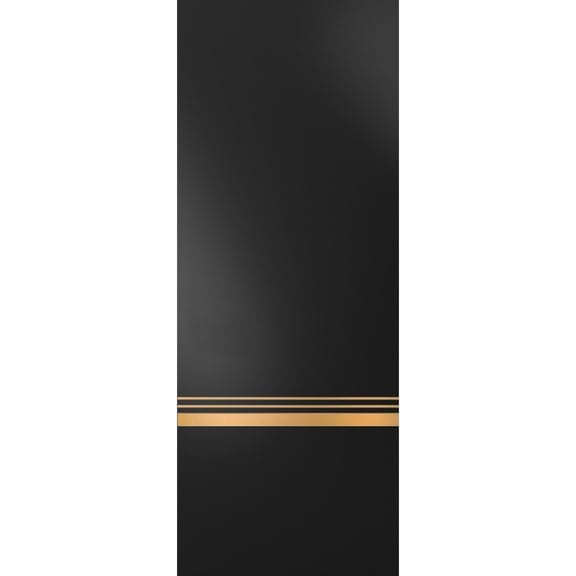 Slab Barn Door Panel 18 x 84 inches | Planum 2010 Matte Black with Frosted Glass | Sturdy Finished Interior Doors | Pocket Closet Sliding