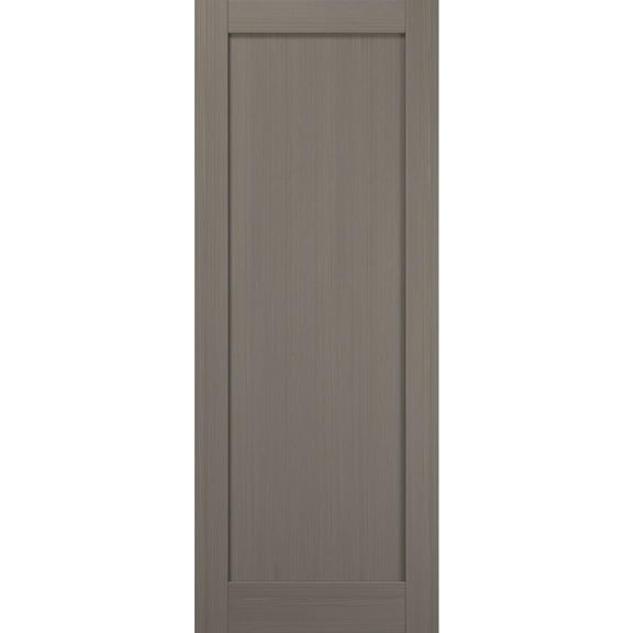 Slab Barn Door Panel 24 x 80 | Quadro 4111 Grey Ash | Sturdy Finished Wooden Modern Doors | Pocket Closet Sliding