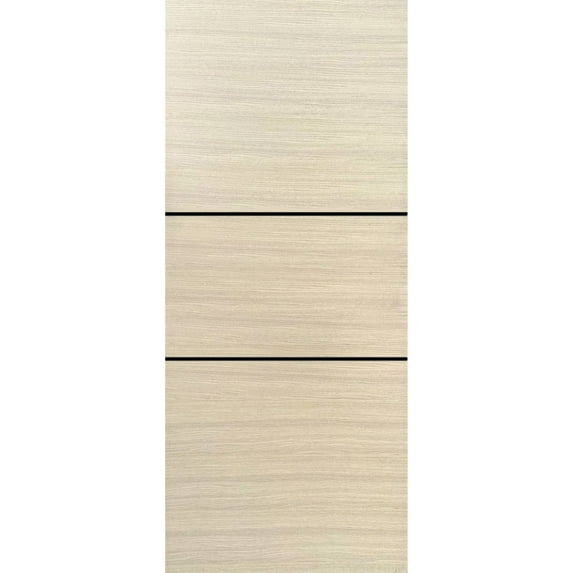 Slab Barn Door Panel 24 x 84 inches | Planum 0014 Natural Veneer with Frosted Glass | Sturdy Finished Interior Doors | Pocket Closet Sliding