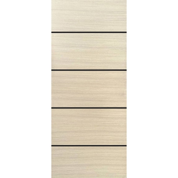 Slab Barn Door Panel 24 x 84 inches | Planum 0015 Natural Veneer with Frosted Glass | Sturdy Finished Interior Doors | Pocket Closet Sliding