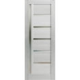 thumbnail image 1 of Slab Barn Door Panel 24 x 84 inches | Quadro 4088 Light Grey Oak with Frosted Glass | Sturdy Finished Interior Doors | Pocket Closet Sliding, 1 of 5