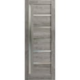 thumbnail image 1 of Slab Barn Door Panel 24 x 84 inches | Quadro 4088 Nebraska Grey with Frosted Glass | Sturdy Finished Interior Doors | Pocket Closet Sliding, 1 of 5
