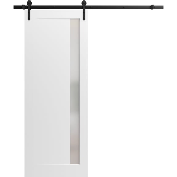 Slab Barn Door Panel 24 x 84 inches | Quadro 4111 Matte Black | Sturdy Finished Interior Doors | Pocket Closet Sliding