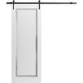 thumbnail image 1 of Slab Barn Door Panel 24 x 96 inches | Sete 6933 Matte Black with Frosted Glass | Sturdy Finished Interior Doors | Pocket Closet Sliding, 1 of 5