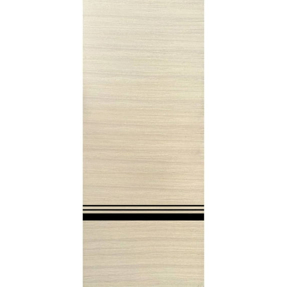 Slab Barn Door Panel 28 x 80 inches | Planum 0012 Natural Veneer with Frosted Glass | Sturdy Finished Interior Doors | Pocket Closet Sliding