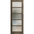 thumbnail image 1 of Slab Barn Door Panel 28 x 80 inches | Quadro 4002 Cognac Oak with Frosted Glass | Sturdy Finished Interior Doors | Pocket Closet Sliding, 1 of 4