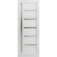 thumbnail image 1 of Slab Barn Door Panel 28 x 80 inches | Quadro 4088 Nordic White with Frosted Glass | Sturdy Finished Interior Doors | Pocket Closet Sliding, 1 of 5