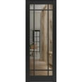 thumbnail image 1 of Slab Barn Door Panel 28 x 84 inches | Lucia 2266 Matte Black Clear Glass | Sturdy Finished Interior Doors | Pocket Closet Sliding, 1 of 6