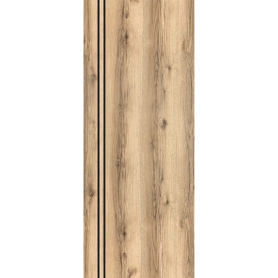 Slab Barn Door Panel 28 x 84 inches | Planum 0016 Oak with Frosted Glass | Sturdy Finished Interior Doors | Pocket Closet Sliding