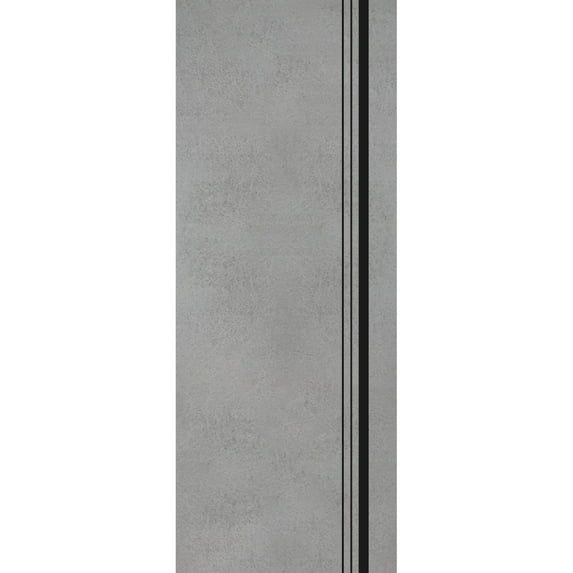 Slab Barn Door Panel 30 x 84 inches | Planum 0011 Concrete with Frosted Glass | Sturdy Finished Interior Doors | Pocket Closet Sliding