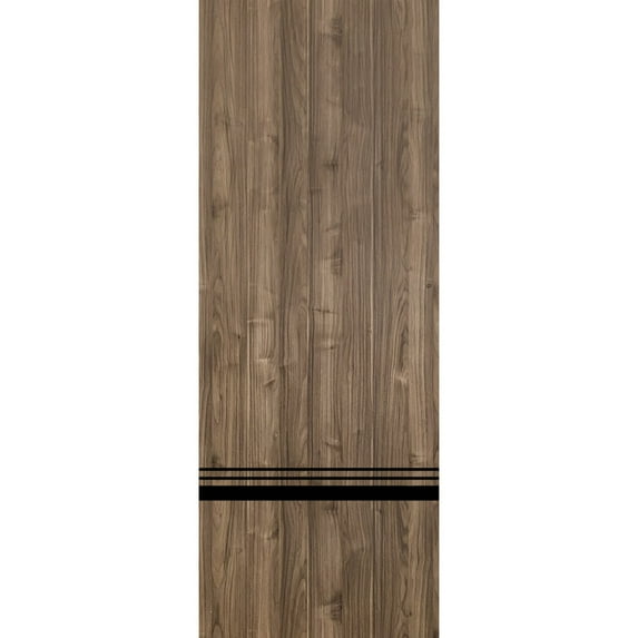 Slab Barn Door Panel 30 x 84 inches | Planum 0012 Walnut with Frosted Glass | Sturdy Finished Interior Doors | Pocket Closet Sliding