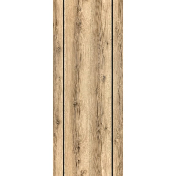 Slab Barn Door Panel 30 x 84 inches | Planum 0017 Oak with Frosted Glass | Sturdy Finished Interior Doors | Pocket Closet Sliding