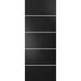 thumbnail image 1 of Slab Barn Door Panel 30 x 96 inches | Planum 0210 Matte Black with Frosted Glass | Sturdy Finished Interior Doors | Pocket Closet Sliding, 1 of 6