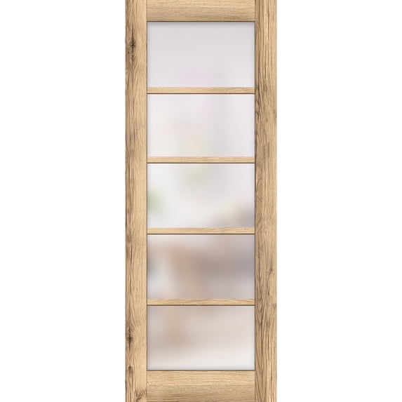 Slab Barn Door Panel 30 x 96 inches | Quadro 4002 Oak | Sturdy Finished Interior Doors | Pocket Closet Sliding
