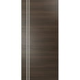 thumbnail image 1 of Slab Barn Door Panel 32 x 80 inches | Planum 0310 Chocolate Ash with Frosted Glass | Sturdy Finished Interior Doors | Pocket Closet Sliding, 1 of 6