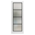 thumbnail image 1 of Slab Barn Door Panel 32 x 80 inches | Planum 2132 White Silk Frosted Glass | Sturdy Finished Interior Doors | Pocket Closet Sliding, 1 of 6