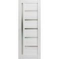 thumbnail image 1 of Slab Barn Door Panel 32 x 96 inches | Quadro 4088 Nordic White with Frosted Glass | Sturdy Finished Interior Doors | Pocket Closet Sliding, 1 of 5