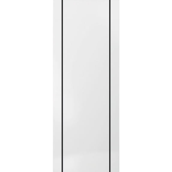 Slab Barn Door Panel 36 x 84 inches | Planum 0016 White Silk with Frosted Glass | Sturdy Finished Interior Doors | Pocket Closet Sliding