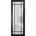 thumbnail image 1 of Slab Barn Door Panel 36 x 84 inches | Planum 2112 Matte Black Frosted Glass | Sturdy Finished Interior Doors | Pocket Closet Sliding, 1 of 6