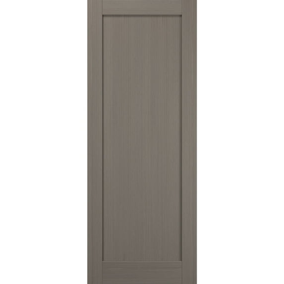 Slab Barn Door Panel 36 x 96 | Quadro 4111 Grey Ash | Sturdy Finished Wooden Modern Doors | Pocket Closet Sliding