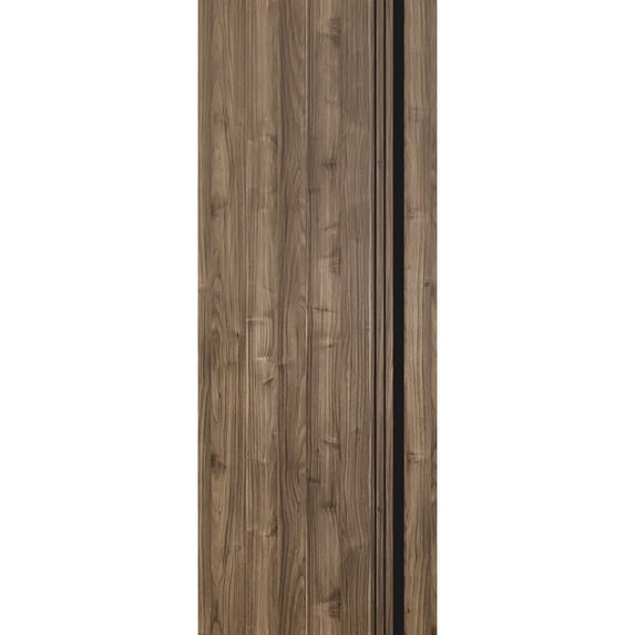Slab Barn Door Panel 36 x 96 inches | Planum 0011 Walnut with Frosted Glass | Sturdy Finished Interior Doors | Pocket Closet Sliding