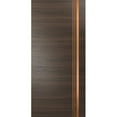 thumbnail image 1 of Slab Barn Door Panel 36 x 96 inches | Planum 1010 Chocolate Ash with Frosted Glass | Sturdy Finished Interior Doors | Pocket Closet Sliding, 1 of 6