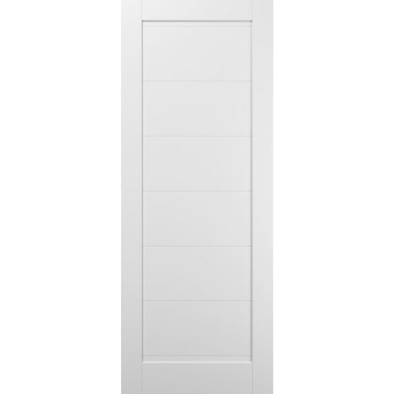 Slab Barn Door Panel 42 x 80 | Quadro 4115 White Silk | Sturdy Finished Wooden Modern Doors | Pocket Closet Sliding