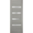 thumbnail image 1 of Slab Barn Door Panel 42 x 84 inches | Quadro 4113 Grey Ash with Frosted Glass | Sturdy Finished Doors | Pocket Closet Sliding, 1 of 4