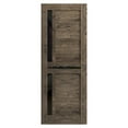thumbnail image 1 of Slab Barn Door Panel 42 x 84 inches | Veregio 7588 Cognac Oak with Black Glass | Sturdy Finished Interior Doors | Pocket Closet Sliding, 1 of 5