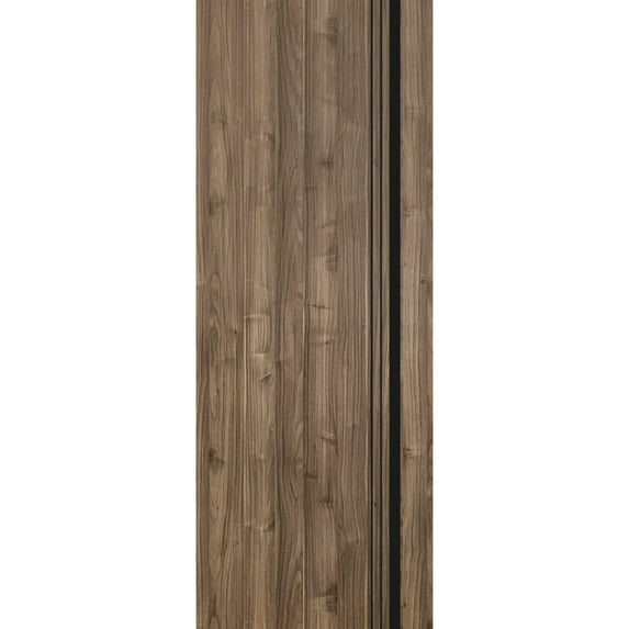 Slab Barn Door Panel 42 x 96 inches | Planum 0011 Walnut with Frosted Glass | Sturdy Finished Interior Doors | Pocket Closet Sliding