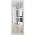 thumbnail image 1 of Slab Barn Door Panel Clear Glass 12 lites | Felicia 3355 Matte White | Sturdy Finished Doors | Pocket Closet Sliding -42" x 84", 1 of 5