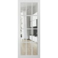 thumbnail image 1 of Slab Barn Door Panel Clear Glass 12 lites | Felicia 3355 Matte White | Sturdy Finished Doors | Pocket Closet Sliding, 1 of 6