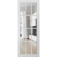 thumbnail image 1 of Slab Barn Door Panel Clear Glass 12 lites | Felicia 3355 Matte White | Sturdy Finished Doors | Pocket Closet Sliding, 1 of 6