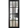 thumbnail image 1 of Slab Barn Door Panel | Felicia 3355 Matte Black with Clear Glass | Sturdy Finished Doors | Pocket Closet Sliding, 1 of 6