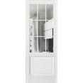 thumbnail image 1 of Slab Barn Door Panel | Felicia 3599 White Silk with Clear Glass | Sturdy Finished Doors | Pocket Closet Sliding -32" x 80"-Clear Glass, 1 of 5