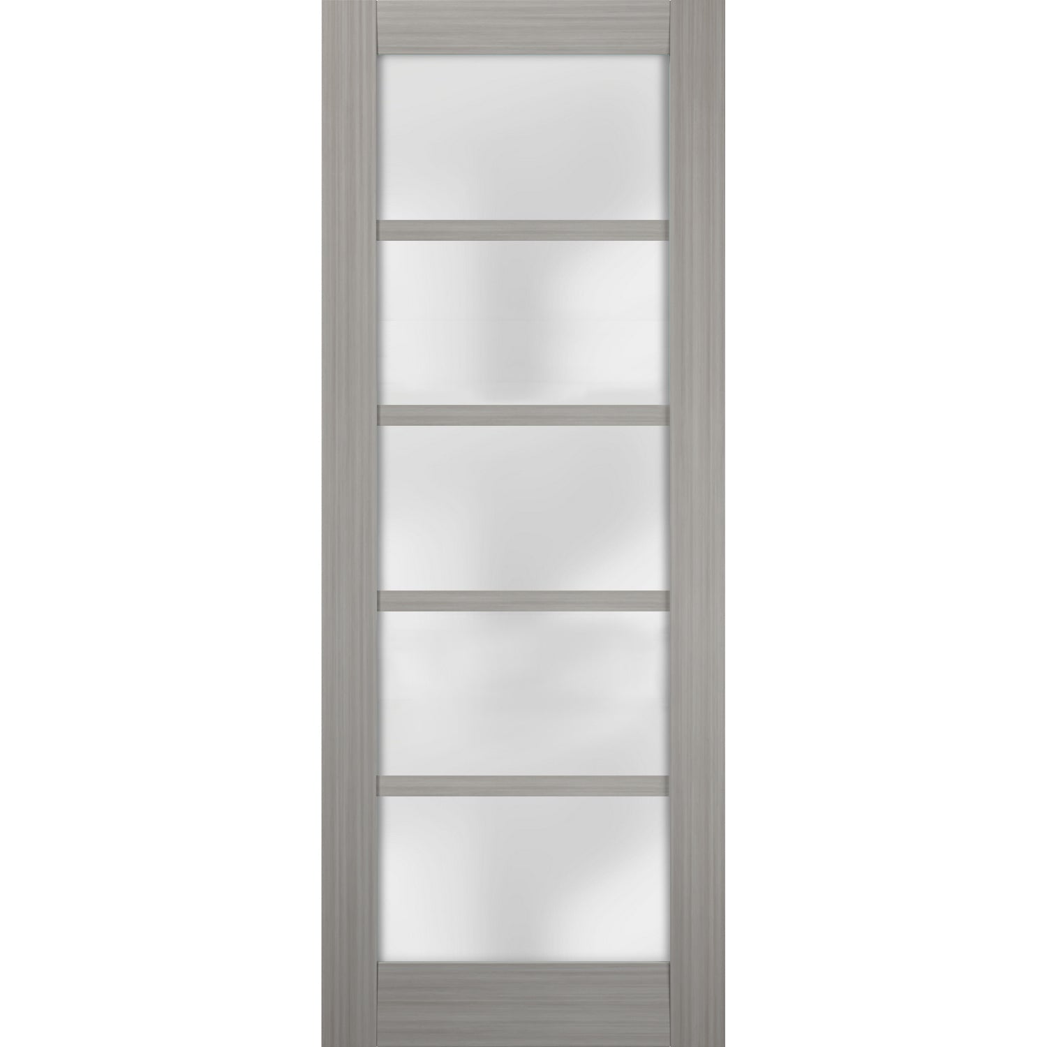 Slab Barn Door Panel Frosted Glass 18 x 84 inches | Quadro 4002 Grey
