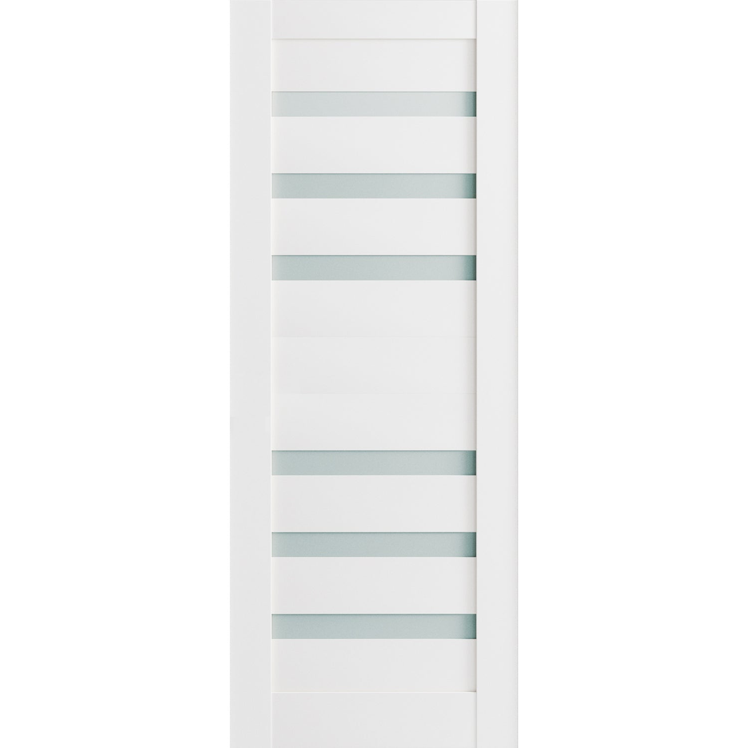 Slab Barn Door Panel Frosted Glass 18 x 84 inches | Quadro 4266 White ...