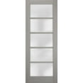 thumbnail image 1 of Slab Barn Door Panel Frosted Glass 32 x 80 inches | Quadro 4002 Grey Ash | Sturdy Finished Doors | Pocket Closet Sliding, 1 of 6