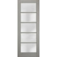 thumbnail image 1 of Slab Barn Door Panel Frosted Glass 36 x 84 inches | Quadro 4002 Grey Ash | Sturdy Finished Doors | Pocket Closet Sliding, 1 of 6