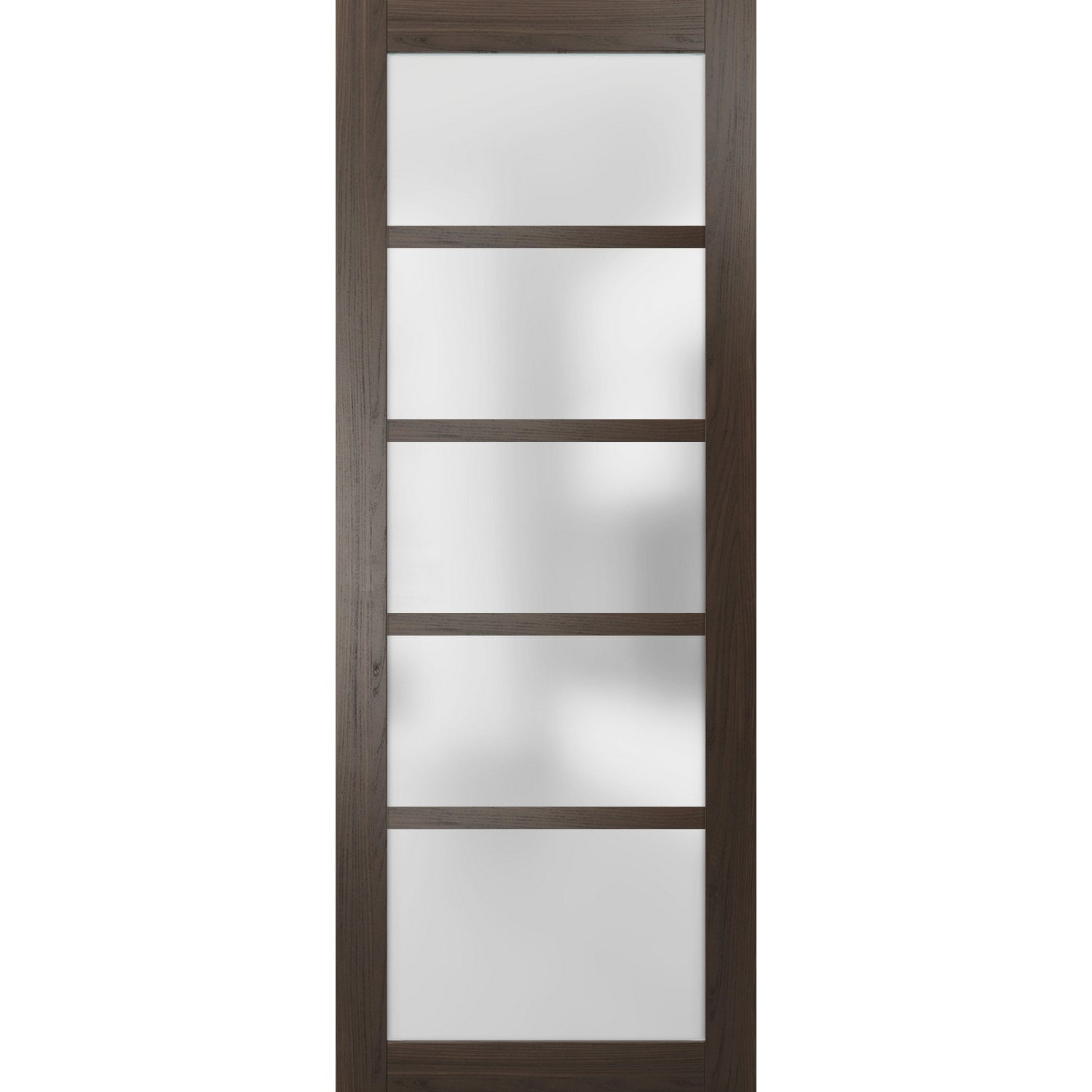 Slab Barn Door Panel Frosted Glass Quadro 4002 Chocolate Ash Sturdy