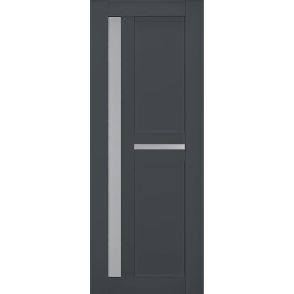 Slab Barn Door Panel Frosted Glass | Veregio 7288 Antracite | Sturdy Finished Doors | Pocket Closet Sliding-32" x 84"