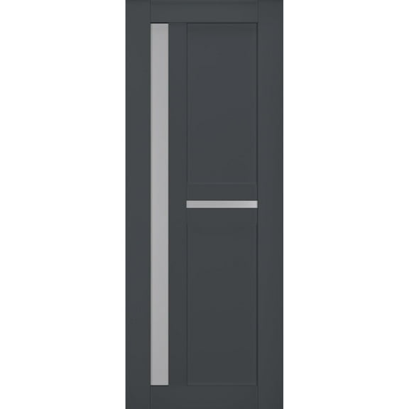 Slab Barn Door Panel Frosted Glass | Veregio 7288 Antracite | Sturdy Finished Doors | Pocket Closet Sliding-36" x 84"