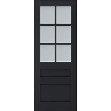 Slab Barn Door Panel Frosted Glass | Veregio 7339 Antracite | Sturdy Finished Doors | Pocket Closet Sliding-36" x 84"